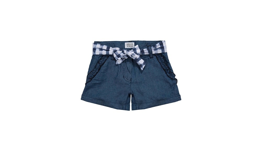 阿玛尼童装 (Armani Junior) - 格纹腰带条格布短裤